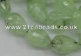 CRU126 15.5 inches 13*19mm faceted teardrop green rutilated quartz beads