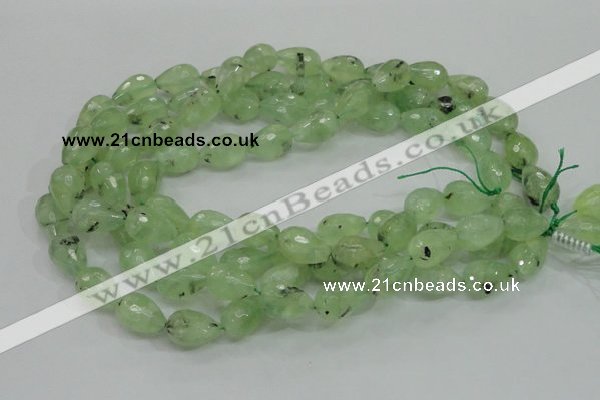 CRU126 15.5 inches 13*19mm faceted teardrop green rutilated quartz beads