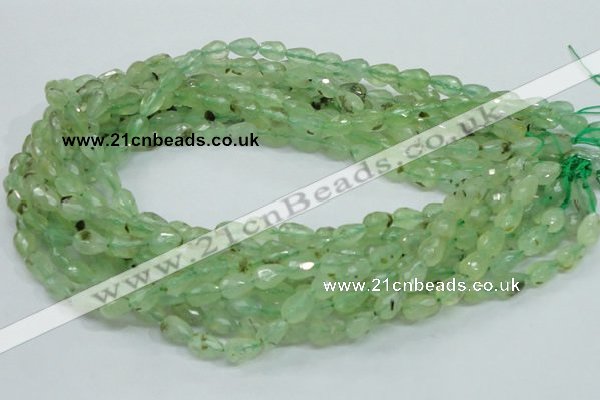 CRU127 15.5 inches 7*11mm faceted teardrop green rutilated quartz beads