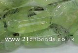 CRU128 15.5 inches 17*33mm faceted rectangle green rutilated quartz beads