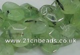 CRU130 15.5 inches 11*13mm faceted freeform green rutilated quartz beads