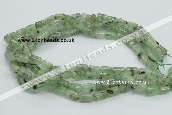 CRU133 15.5 inches 8*13mm column green rutilated quartz beads