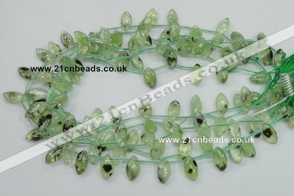 CRU136 15.5 inches 9*17mm marquise green rutilated quartz beads