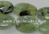 CRU140 15.5 inches 20*30mm faceted oval green rutilated quartz beads