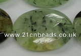 CRU142 15.5 inches 30*40mm faceted oval green rutilated quartz beads