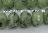 CRU144 15.5 inches 15*20mm faceted rondelle green rutilated quartz beads