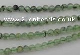 CRU145 15.5 inches 4mm round green rutilated quartz beads