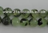 CRU155 15.5 inches 10mm faceted round green rutilated quartz beads