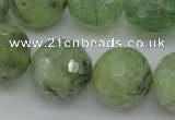 CRU159 15.5 inches 18mm faceted round green rutilated quartz beads