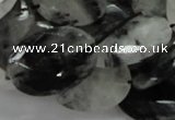 CRU17 15.5 inches 18*25mm faceted oval black rutilated quartz beads