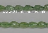 CRU171 15.5 inches 7*10mm faceted teardrop green rutilated quartz beads