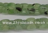 CRU180 Top-drilled 10*12mm bone green rutilated quartz beads