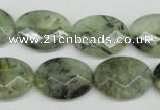 CRU190 15.5 inches 15*20mm faceted oval green rutilated quartz beads