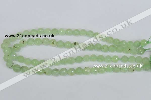 CRU200 15.5 inches 6mm faceted round green rutilated quartz beads