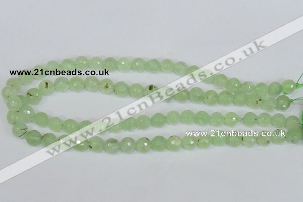 CRU202 15.5 inches 10mm faceted round green rutilated quartz beads