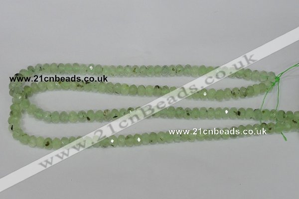 CRU206 15.5 inches 5*8mm faceted rondelle green rutilated quartz beads