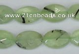 CRU207 15.5 inches 13*18mm faceted oval green rutilated quartz beads