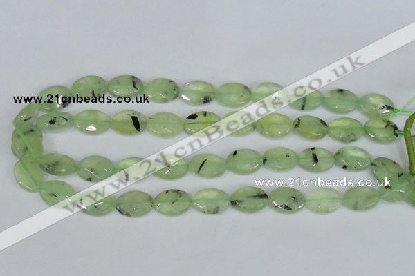 CRU207 15.5 inches 13*18mm faceted oval green rutilated quartz beads