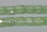 CRU212 15 inches 10*10mm faceted square green rutilated quartz beads