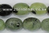 CRU216 15 inches 15*20mm faceted egg shape green rutilated quartz beads