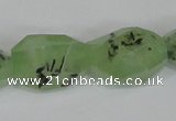 CRU217 12*20mm – 18*25 faceted nuggets green rutilated quartz beads