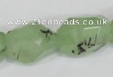 CRU218 15*20mm – 18*25 faceted nuggets green rutilated quartz beads