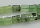 CRU225 15.5 inches 9*11mm tube green rutilated quartz beads