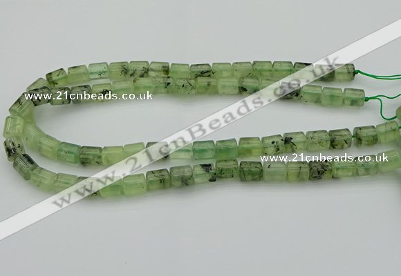 CRU225 15.5 inches 9*11mm tube green rutilated quartz beads