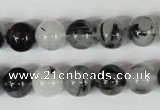 CRU304 15.5 inches 10mm round black rutilated quartz beads