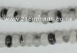 CRU323 15.5 inches 5*8mm rondelle black rutilated quartz beads