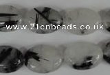 CRU333 15.5 inches 13*18mm oval black rutilated quartz beads