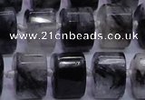 CRU348 11*15*15mm faceted triangle black rutilated quartz beads