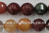 CRU416 15.5 inches 16mm faceted round Multicolor rutilated quartz beads