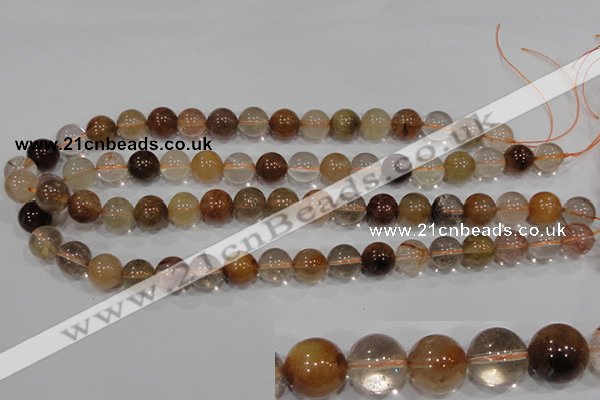 CRU456 15.5 inches 12mm round Multicolor rutilated quartz beads