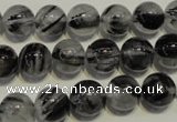 CRU503 15.5 inches 10mm round black rutilated quartz beads wholesale