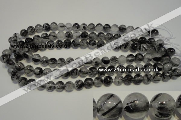 CRU503 15.5 inches 10mm round black rutilated quartz beads wholesale