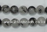 CRU52 15.5 inches 8mm round black rutilated quartz beads wholesale