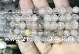 CRU526 15.5 inches 7mm round black rutilated quartz beads