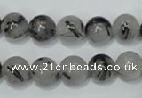 CRU53 15.5 inches 10mm round black rutilated quartz beads wholesale