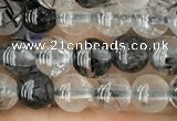 CRU531 15.5 inches 4mm round black rutilated quartz beads