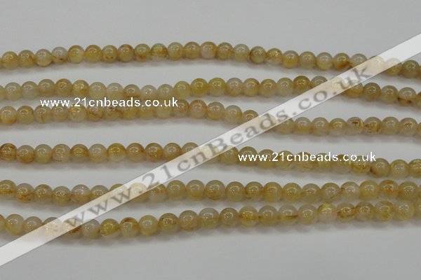 CRU551 15.5 inches 6mm round golden rutilated quartz beads