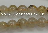 CRU552 15.5 inches 8mm round golden rutilated quartz beads