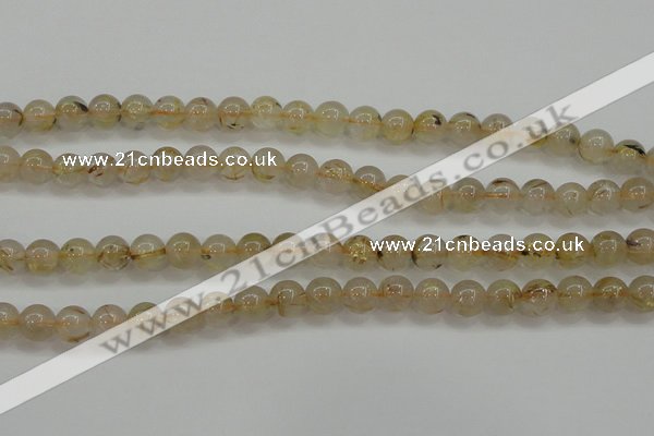 CRU552 15.5 inches 8mm round golden rutilated quartz beads