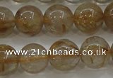 CRU553 15.5 inches 10mm round golden rutilated quartz beads