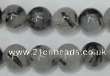 CRU56 15.5 inches 16mm round black rutilated quartz beads wholesale