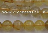 CRU602 15.5 inches 8mm round golden rutilated quartz beads