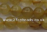 CRU604 15.5 inches 10mm round golden rutilated quartz beads