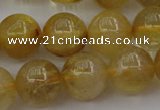 CRU605 15.5 inches 11mm round golden rutilated quartz beads