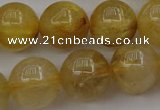 CRU606 15.5 inches 12mm round golden rutilated quartz beads