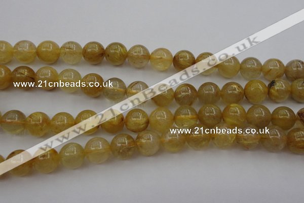 CRU606 15.5 inches 12mm round golden rutilated quartz beads